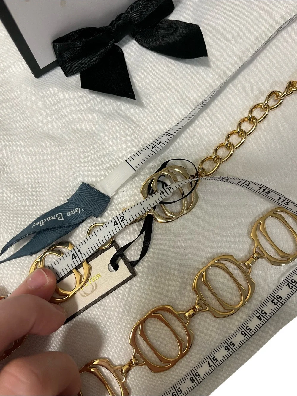Milly Park New with Tags Gold Link Statement Medium Logo Chain Belt 40-42 inches